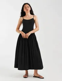 bawelniana-czarna-sukienka-na-ramiaczkach-casual-b23-xxl
