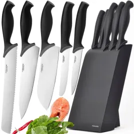 fiskars-zestaw-komplet-5-nozy-noz-szefa-czarny-blok-drewno-ostre-stal