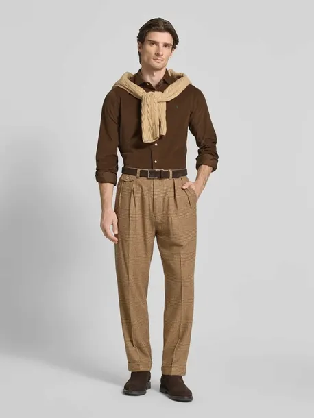 POLO RALPH LAUREN 42 XL BRĄZOWA KOSZULA MĘSKA SZTRUKSOWA CORDUROY D2200