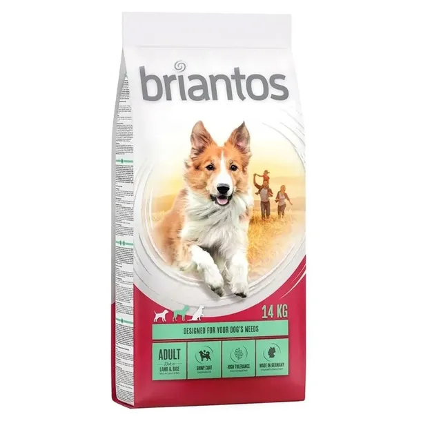 Briantos Adult 14kg.Sucha karma dla psa Jagnięcina Ryż Bez Pszenicy !