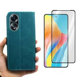 etui-pokrowiec-obudowa-smart-leather-do-oppo-a58-4g-cph2577-zielone-i-szklo