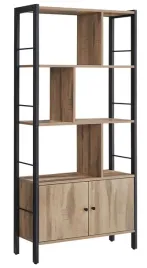 solidny-regal-na-ksiazki-zdjecia-ozdoby-dekoracje-palony-dab-154-cm-loft