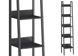 praktyczny-waski-czarny-regal-drabinkowy-na-ksiazki-5-x-polka-loft-170-cm