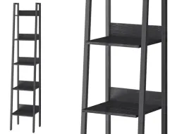 waski-czarny-regal-drabinkowy-na-ksiazki-segregatory-5-poziomow-loft-170-cm