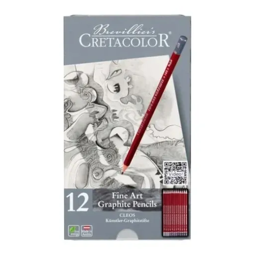 Zestaw ołówków Cretacolor Cleos 2H-9B - 12 szt. do rysunku i szkicu