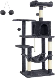 drapak-dla-kota-wieza-domek-legowisko-rampa-slupek-sizal-143-cm-dymny-szary
