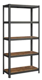 solidny-wysoki-regal-na-ksiazki-przedmioty-5-polek-rustykalny-braz-180-cm