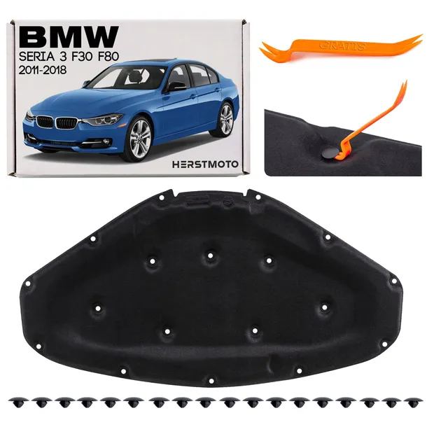 BMW SERIA 3 F30 F80 2011-2018 SEDAN WYGŁUSZENIE MASKI 51487221993 + SPINKI