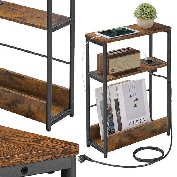 SZAFKA NOCNA STOLIK NOCNY DO SYPIALNI LOFT 48X58X18 CM SYPIALNIA WĄSKA MAT