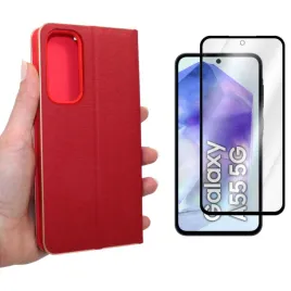 etui-flip-vennus-do-samsung-galaxy-a55-5g-a556-czerwone-pokrowiec-i-szklo