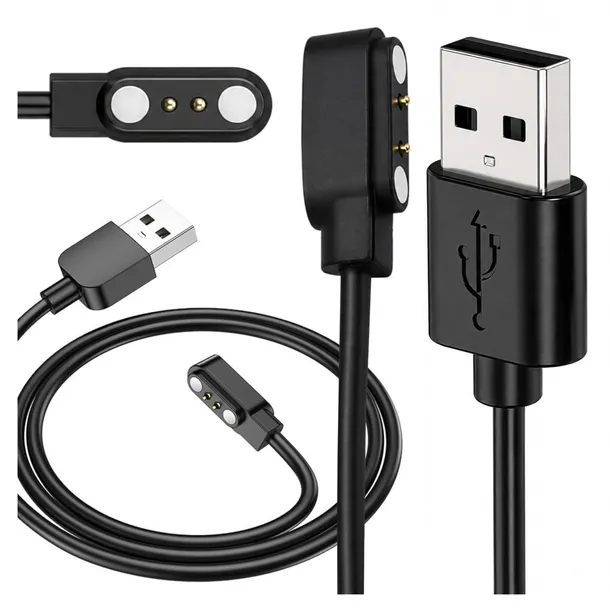Ładowarka Kabel Magnetyczny do Smartwatcha 2 PIN 2,84mm czarny Uniwersalny