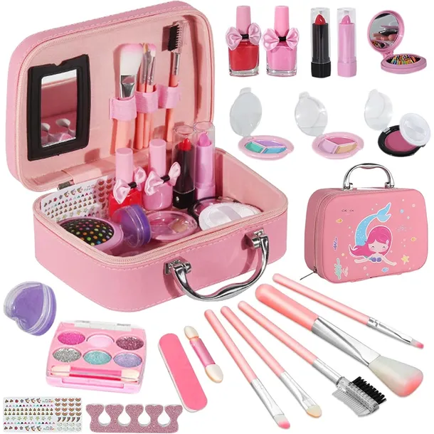 KUFEREK ZESTAW KOSMETYKI DO MAKIJAŻU PAZNOKCI MAKEUP DLA DZIECI CIENIE