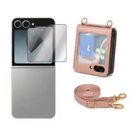 etui-leather-case-strap-do-samsung-galaxy-z-flip-6-flip7-fe-rozowy-i-szklo