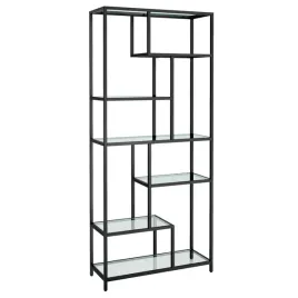 szklany-regal-na-ksiazki-6-poziomow-czarny-80x180x30cm-stal-nierdzewna