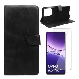 etui-do-oppo-a5-pro-4g-i-5g-case-pokrowiec-smart-leather-czarny-i-szklo