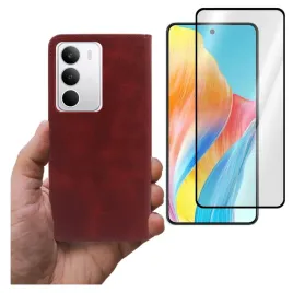 etui-case-obudowa-pokrowiec-smart-leather-do-realme-c71-4g-czerwony-i-szklo