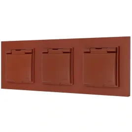 trzy-gniazda-hermetyczne-z-ramka-kwadratowa-seria-mini-kolor-terakota