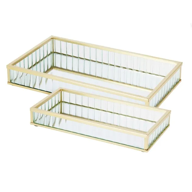 2x PATERA TACA na BIŻUTERIĘ Świece SZKLANA ZŁOTA ELEGANCKA GLAMOUR KPL