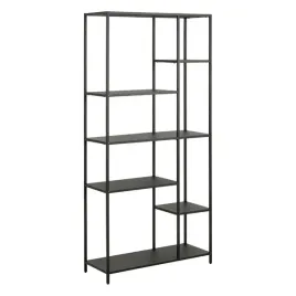 czarny-regal-na-ksiazki-dekoracje-6-polek-165-cm-do-salonu-biura-newcastle