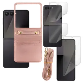 etui-do-samsung-galaxy-z-flip7-kejs-leather-case-strap-rozowy-i-hydrogel