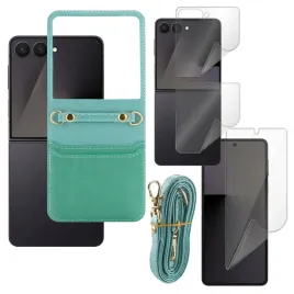 etui-do-samsung-galaxy-z-flip7-kejs-leather-case-strap-niebieski-i-hydrogel