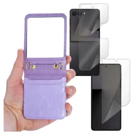 etui-kejs-leather-case-strap-do-samsung-galaxy-z-flip7-fioletowy-i-hydrogel