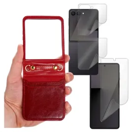 etui-kejs-leather-case-strap-do-samsung-galaxy-z-flip7-czerwony-i-hydrogel