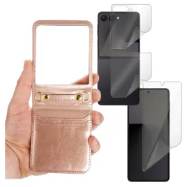 etui-obudowa-leather-case-strap-do-samsung-galaxy-z-flip7-rozowy-i-hydrogel