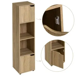regal-cube-slupek-brazowa-30x29x119-cm-szafka-do-salonu-4-polki-drzwiczki
