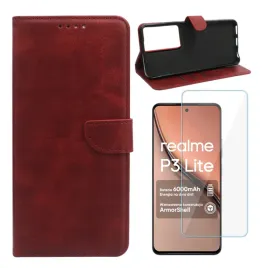 etui-do-realme-p3-lite-4g-case-pokrowiec-smart-leather-czerwony-i-szklo