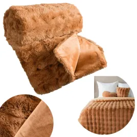 narzuta-futrzana-lily-miodowa-200x220-cm-miekki-cieply-koc-na-lozko-kanape