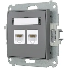 gniazdo-komputerowe-2xrj45-kat-5e-8-stykowy-karlik-mini-27mgk-2-szary-mat