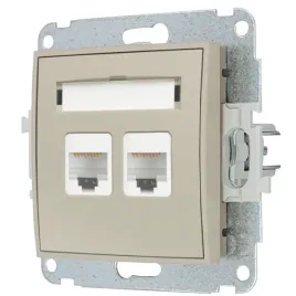 gniazdo-komputerowe-podwojne-2xrj45-kat-5e-karlik-mini-60mgk-2-taupe