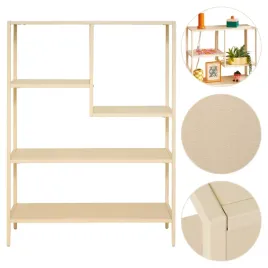 regal-5-poziomowy-bezowy-metalowy-na-ksiazki-dekoracje-do-salonu-korytarza