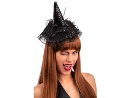 opaska-halloween-czarownica-kapelusz-koronka-rozyczka-16cm-carnivaltoys