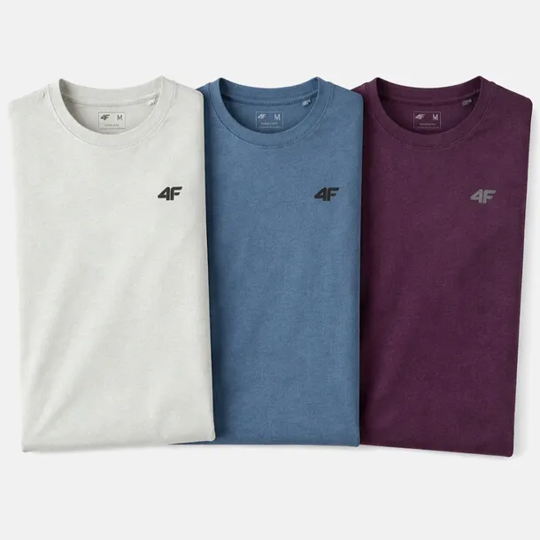 T-SHIRT MĘSKI 4F KOSZULKA LIMITOWANA KOMPLET ZESTAW 3 SZTUKI S M3948 SS26