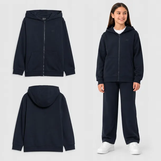 BLUZA DRESOWA 4F DZIEWCZĘCA Z KAPTUREM ROZPINANA 164 F2522 SS26