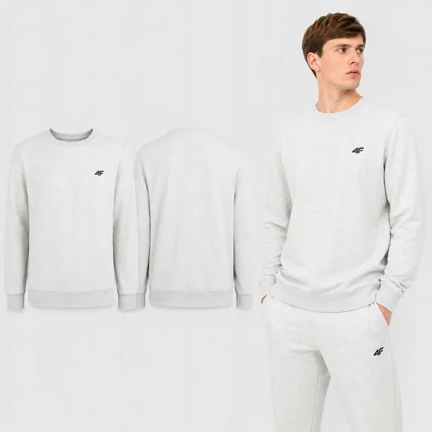 BLUZA MĘSKA DRESOWA 4F BEZ KAPTURA NIEROZPINANA L M2549 SS26