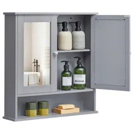 wiszaca-szafka-lazienkowa-z-lustrem-zamykana-szara-regulacja-polek-56x58-cm