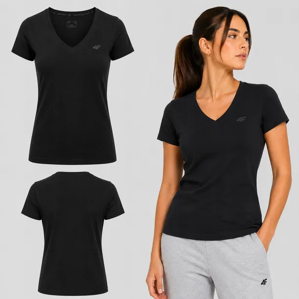 T-SHIRT DAMSKI 4F KOSZULKA SLIM BAWEŁNIANA TRENINGOWA XL F3307 SS26