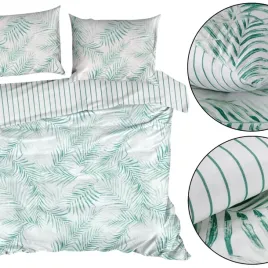 posciel-komplet-raya-paski-liscie-mieta-220x200-satyna-bawelniana-poszwa