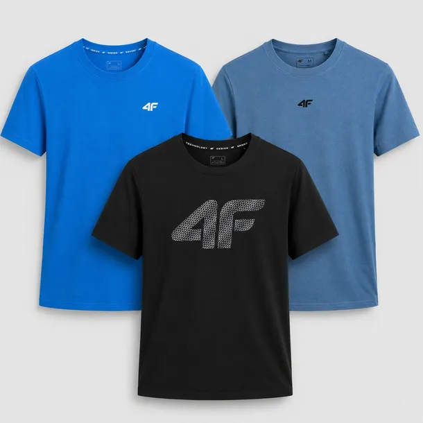 KOMPLET KOSZULEK MĘSKICH 4F T-SHIRT ZESTAW 3PAK 3XL