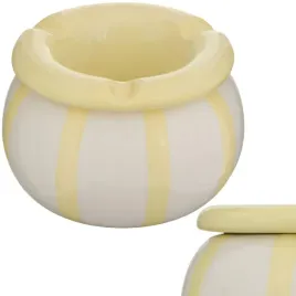 popielniczka-ceramiczna-zolte-paski-na-zewnatrz-taras-ogrod-do-palenia-9cm