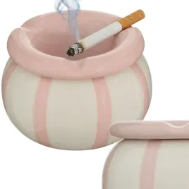 popielniczka-ceramiczna-rozowe-paski-na-zewnatrz-taras-ogrod-do-palenia-9cm