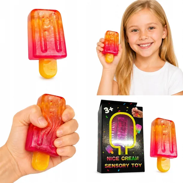 ICE LÓD na patyku gniotek antystresowy Squishy sensoryczy lepki Mochi ADHD