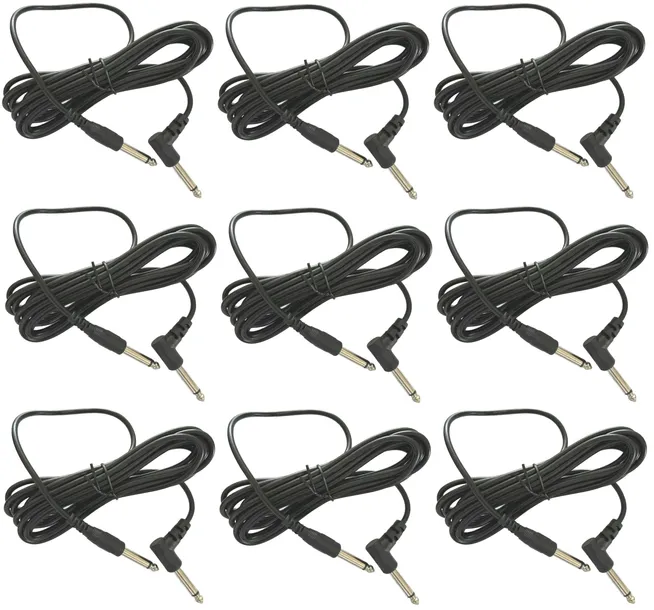 9 x KABEL GITAROWY 3m JACK 6.3 PROSTY + KĄTOWY / PRZEWÓD INSTRUMENTALNY