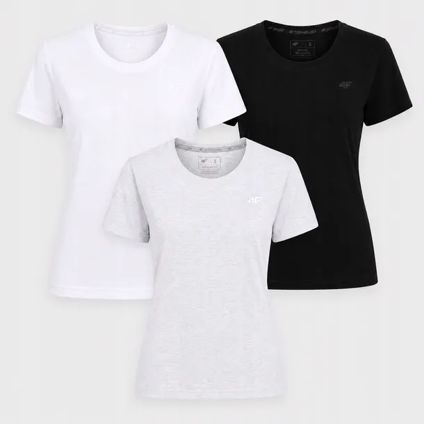 T-SHIRT DAMSKI 4F ZESTAW 3PAK KOSZULKA SPORTOWA KOMPLET M F3308 SS26