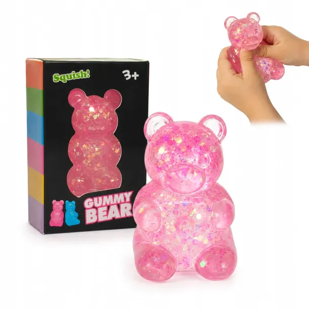GUMMY BEAR Miś Brokatowy gniotek antystresowy Squishy sensoryczy Mochi ADHD