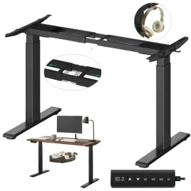 stelaz-do-biurka-elektryczny-regulowana-wysokosc-ergonomiczny-rama-czarny
