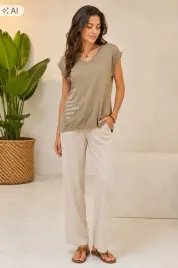 p1441-khujo-t-shirt-damski-khaki-z-nadrukiem-v-neck-oversize-casual-s